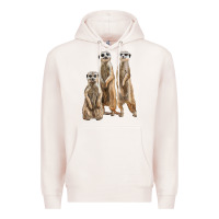 Pale Pink 3 meerkat Premium Hoodie - LillyAllenDesigns