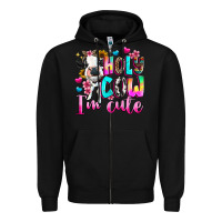 Black holy cow  m cute Zipper Hoodie - texasbilliewilder