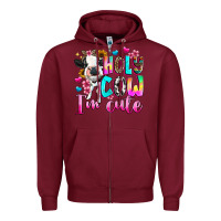 Burgundy holy cow  m cute Zipper Hoodie - texasbilliewilder