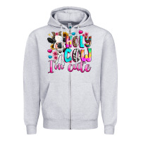 Heather Grey holy cow  m cute Zipper Hoodie - texasbilliewilder