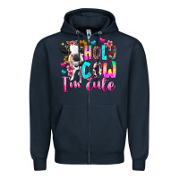 Navy holy cow  m cute Zipper Hoodie - texasbilliewilder