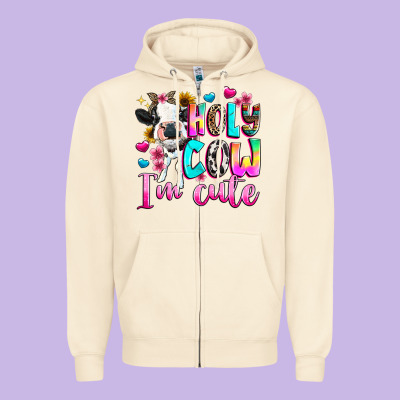 Zipper Hoodie holy cow  m cute