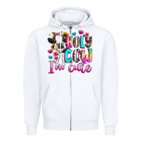 White holy cow  m cute Zipper Hoodie - texasbilliewilder