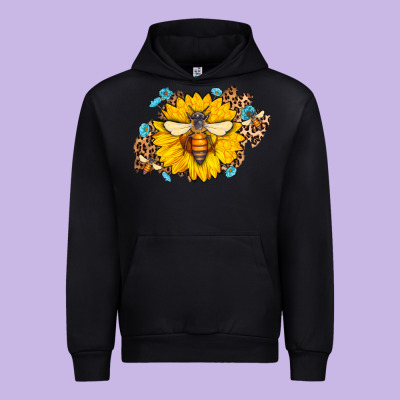 Bee Sunflower Leopard Urban Hoodie Designed By Jasminsmagicworld