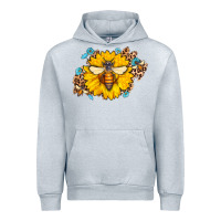 Heather Grey bee sunflower leopard Urban Hoodie - Jasminsmagicworld