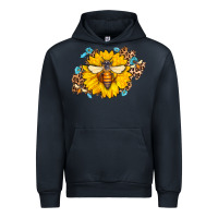 Navy bee sunflower leopard Urban Hoodie - Jasminsmagicworld