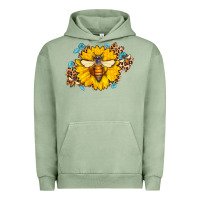 Pigment Oil Green bee sunflower leopard Urban Hoodie - Jasminsmagicworld