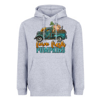 Heather Grey farm fresh pumpkins truck Heavyweight Hoodie - RanaPortraitStore