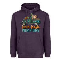 Plum farm fresh pumpkins truck Heavyweight Hoodie - RanaPortraitStore