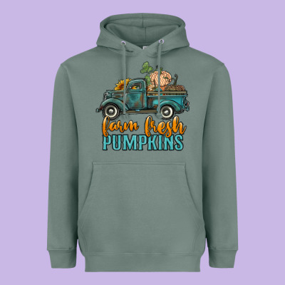 Farm Fresh Pumpkins Truck Heavyweight Hoodie Designed By Ranaportraitstore