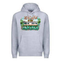 Heather Grey escape to the unknown Premium Hoodie - NancyCooperArtShop