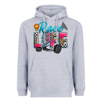 Heather Grey race life Heavyweight Hoodie - Zillion Design Studio