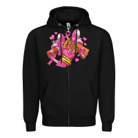 Black Breast Cancer afro girl sneakers Zipper Hoodie - RanaPortraitStore