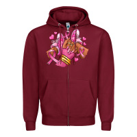 Burgundy Breast Cancer afro girl sneakers Zipper Hoodie - RanaPortraitStore