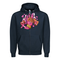 Navy Breast Cancer afro girl sneakers Zipper Hoodie - RanaPortraitStore