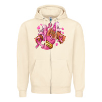 Sandshell Breast Cancer afro girl sneakers Zipper Hoodie - RanaPortraitStore