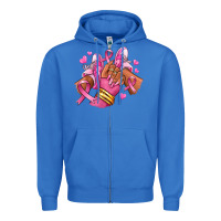 True Royal Breast Cancer afro girl sneakers Zipper Hoodie - RanaPortraitStore