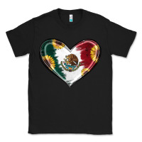 Black Sunflower Mexican Flag Heart Classic Tee - RanaPortraitStore