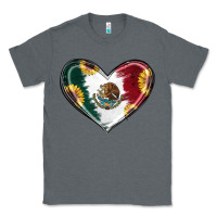 Charcoal Heather Sunflower Mexican Flag Heart Classic Tee - RanaPortraitStore