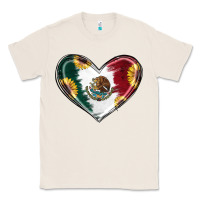 Natural Sunflower Mexican Flag Heart Classic Tee - RanaPortraitStore