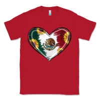 Red Sunflower Mexican Flag Heart Classic Tee - RanaPortraitStore