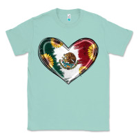 Seafoam Sunflower Mexican Flag Heart Classic Tee - RanaPortraitStore