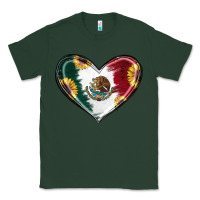Sports Green Sunflower Mexican Flag Heart Classic Tee - RanaPortraitStore