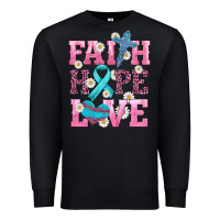 Black faith hope love  cross and ribbon Premium Sweatshirt - HRA Design Shop