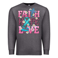Faith Hope Love  Cross And Ribbon Premium Sweatshirt | Teevron