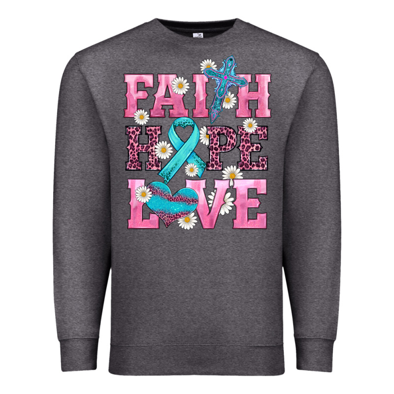 Faith Hope Love  Cross And Ribbon Premium Sweatshirt by HRA Design Shop | Teevron
