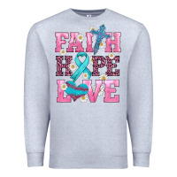 Heather Grey faith hope love  cross and ribbon Premium Sweatshirt - HRA Design Shop