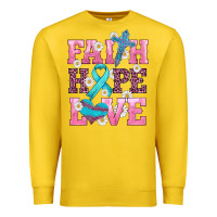 Lemon faith hope love  cross and ribbon Premium Sweatshirt - HRA Design Shop