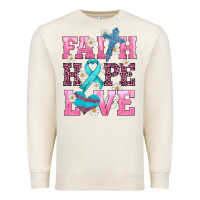 Sandshell faith hope love  cross and ribbon Premium Sweatshirt - HRA Design Shop