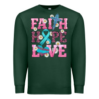 Sports Green faith hope love  cross and ribbon Premium Sweatshirt - HRA Design Shop