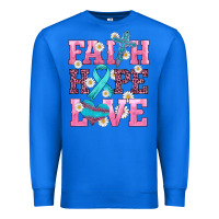 True Royal faith hope love  cross and ribbon Premium Sweatshirt - HRA Design Shop