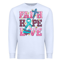 White faith hope love  cross and ribbon Premium Sweatshirt - HRA Design Shop