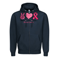 Navy Peace Love Cure Cancer Zipper Hoodie - RanaPortraitStore