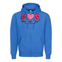 True Royal Peace Love Cure Cancer Zipper Hoodie - RanaPortraitStore
