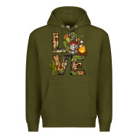 Army Green love camping gnome Premium Hoodie - BarkalooDesign