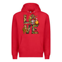 Red love camping gnome Premium Hoodie - BarkalooDesign