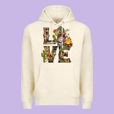 Love Camping Gnome Premium Hoodie Designed By Barkaloodesign