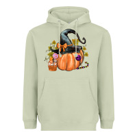 Matcha Kids Pumpkin with Halloween Heavyweight Hoodie - texasbilliewilder
