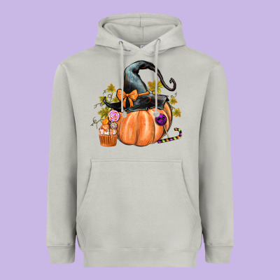 Kids Pumpkin With Halloween Heavyweight Hoodie Designed By Texasbilliewilder
