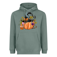 Sage Kids Pumpkin with Halloween Heavyweight Hoodie - texasbilliewilder
