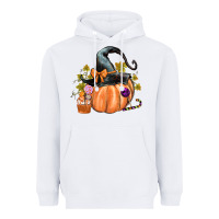 White Kids Pumpkin with Halloween Heavyweight Hoodie - texasbilliewilder