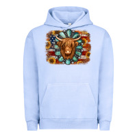 Pigment Grape Ice american flag sunflowers highland cow turquoise background Urban Hoodie - Jasminsmagicworld