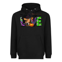 Black Love Halloween Cow Heavyweight Hoodie - texasbilliewilder
