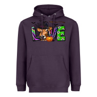 Plum Love Halloween Cow Heavyweight Hoodie - texasbilliewilder