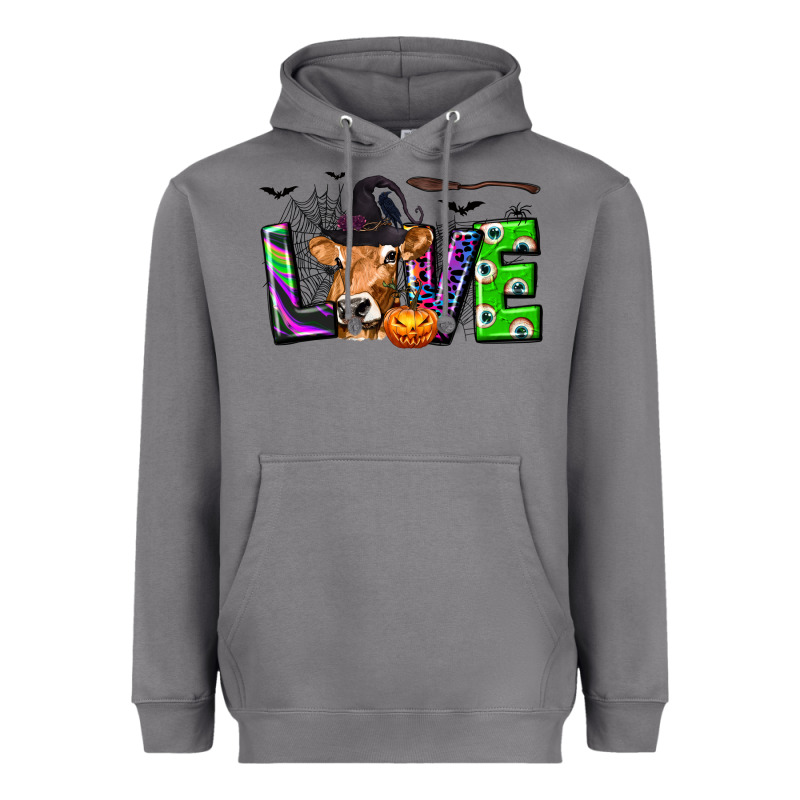 Love Halloween Cow Heavyweight Hoodie by texasbilliewilder | Teevron