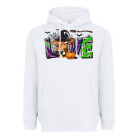 White Love Halloween Cow Heavyweight Hoodie - texasbilliewilder